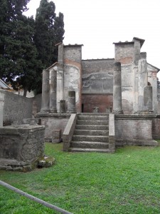 The Temple of the Egyptian goddess Isis in the ruins of Pompeii in Italy