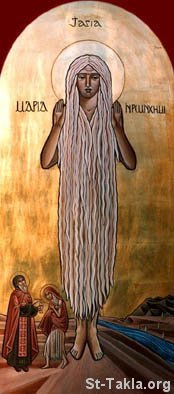St Mary of Egypt lived a life of extreme asceticism after she repented of her life of extreme dissolution.
