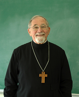 Fr Thomas Hopko right where he always belonged: in front of a blackboard, beaming at eager and hungry minds.